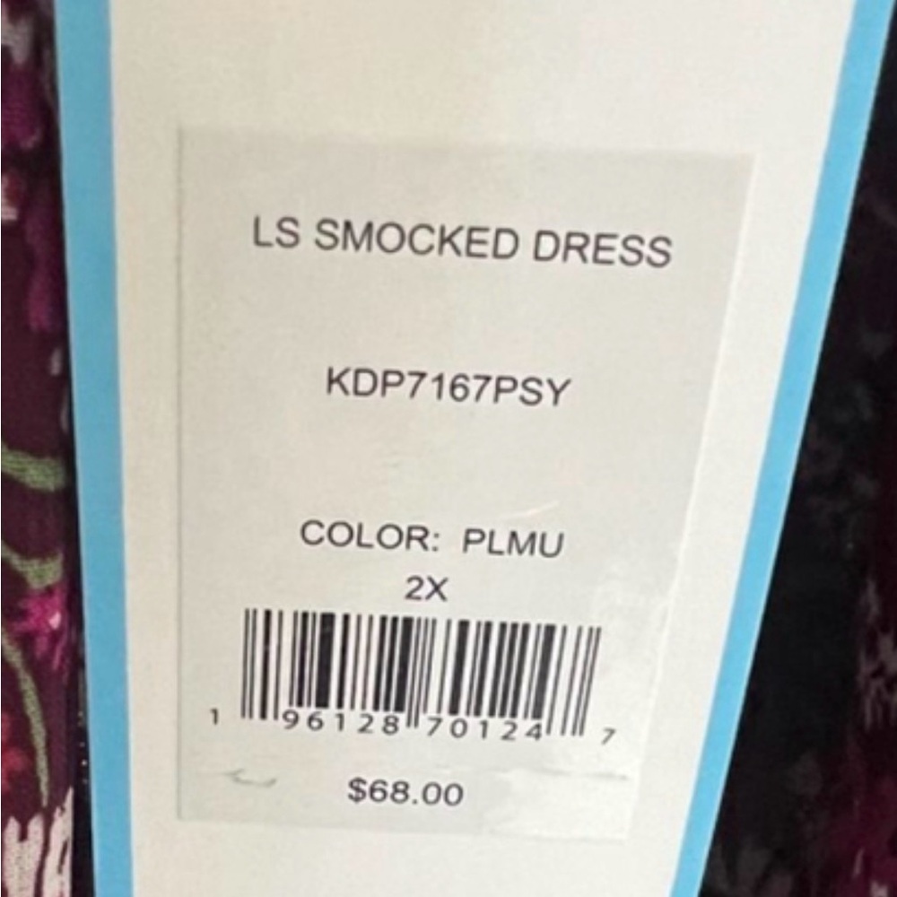 Draper James Long Sleeve Floral Dress with Pockets 2X - Picture 7 of 8